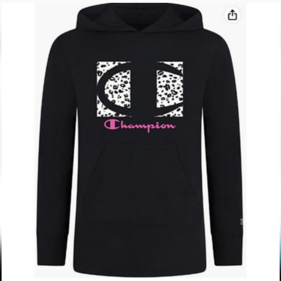 Champion Other - FINAL DAY! LAST CHANCE Champion Girls Black Animal Print Logo Lightweight Hoodie